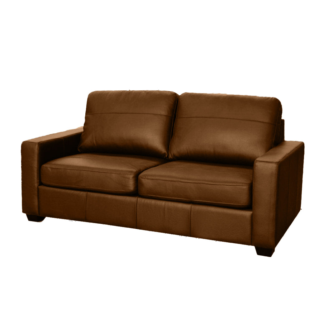 Alessia Double Leather Sofa Bed-Brown