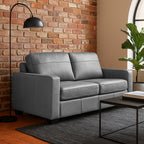 Alessia Double Leather Sofa Bed-Light Grey