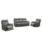 Arles 3 Piece Leather Power Recliner Suite-Gunmetal