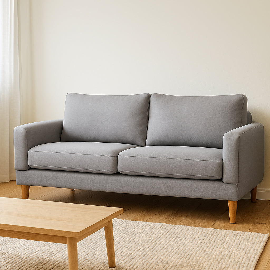 Aston Large 2 Seater Fabric Sofa-Ash