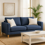 Aston Large 2 Seater Fabric Sofa-Denim