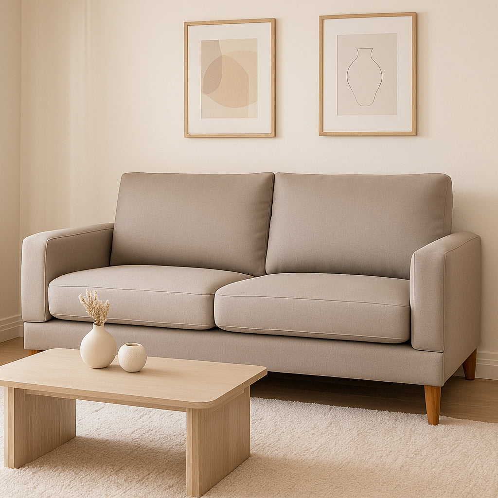 Aston Large 2 Seater Fabric Sofa-Pebble