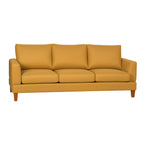 Aston 3 Seater Fabric Sofa-Mustard