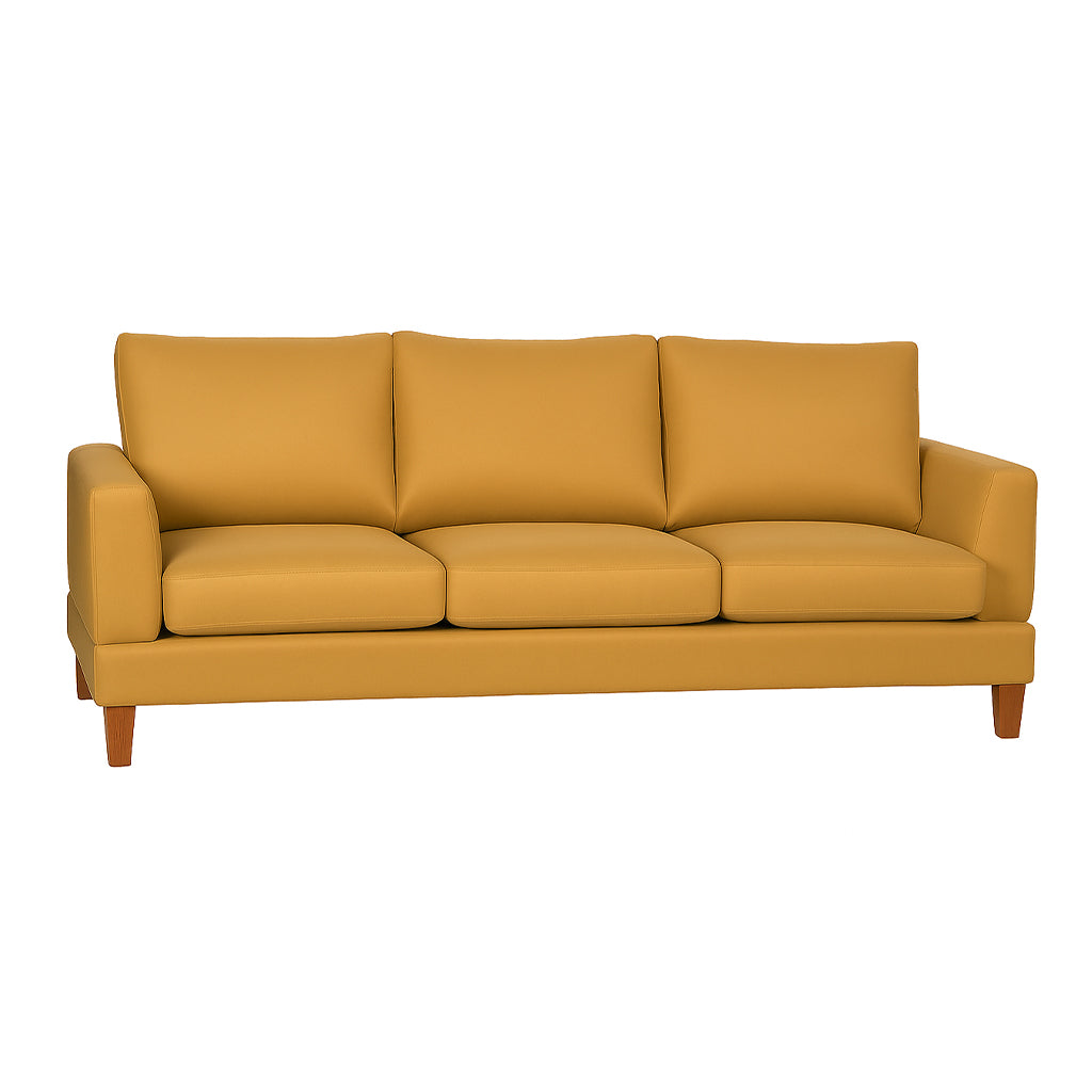 Aston 3 Seater Fabric Sofa-Mustard