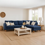 Aston Fabric Corner Lounge with Chaise-Denim