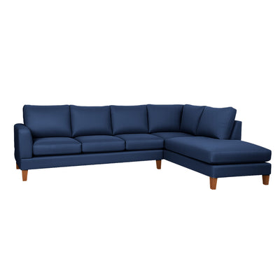 Aston Fabric Corner Lounge with Chaise-Denim
