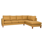 Aston Fabric Corner Lounge with Chaise-Mustard
