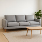 Aston 3.5 Seater Fabric Sofa-Ash