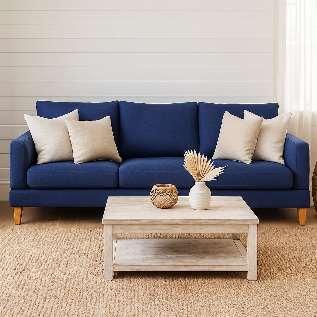 Aston 3.5 Seater Fabric Sofa-Denim