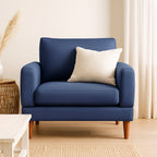 Aston Fabric Armchair-Denim