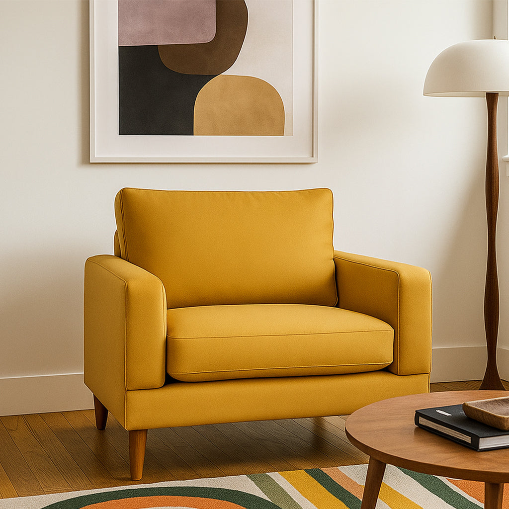 Aston Fabric Armchair-Mustard