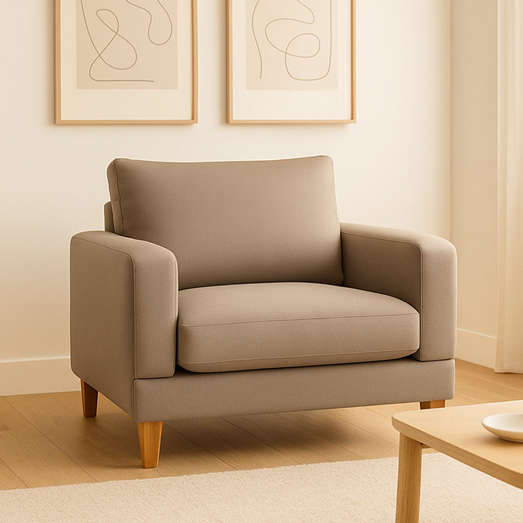 Aston Fabric Armchair-Pebble