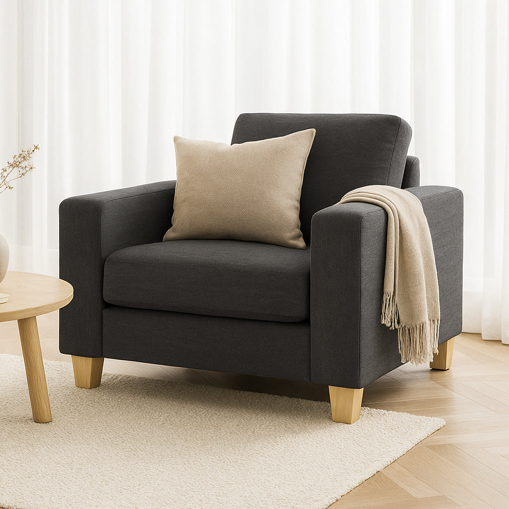 Avoca Fabric Armchair-Charcoal