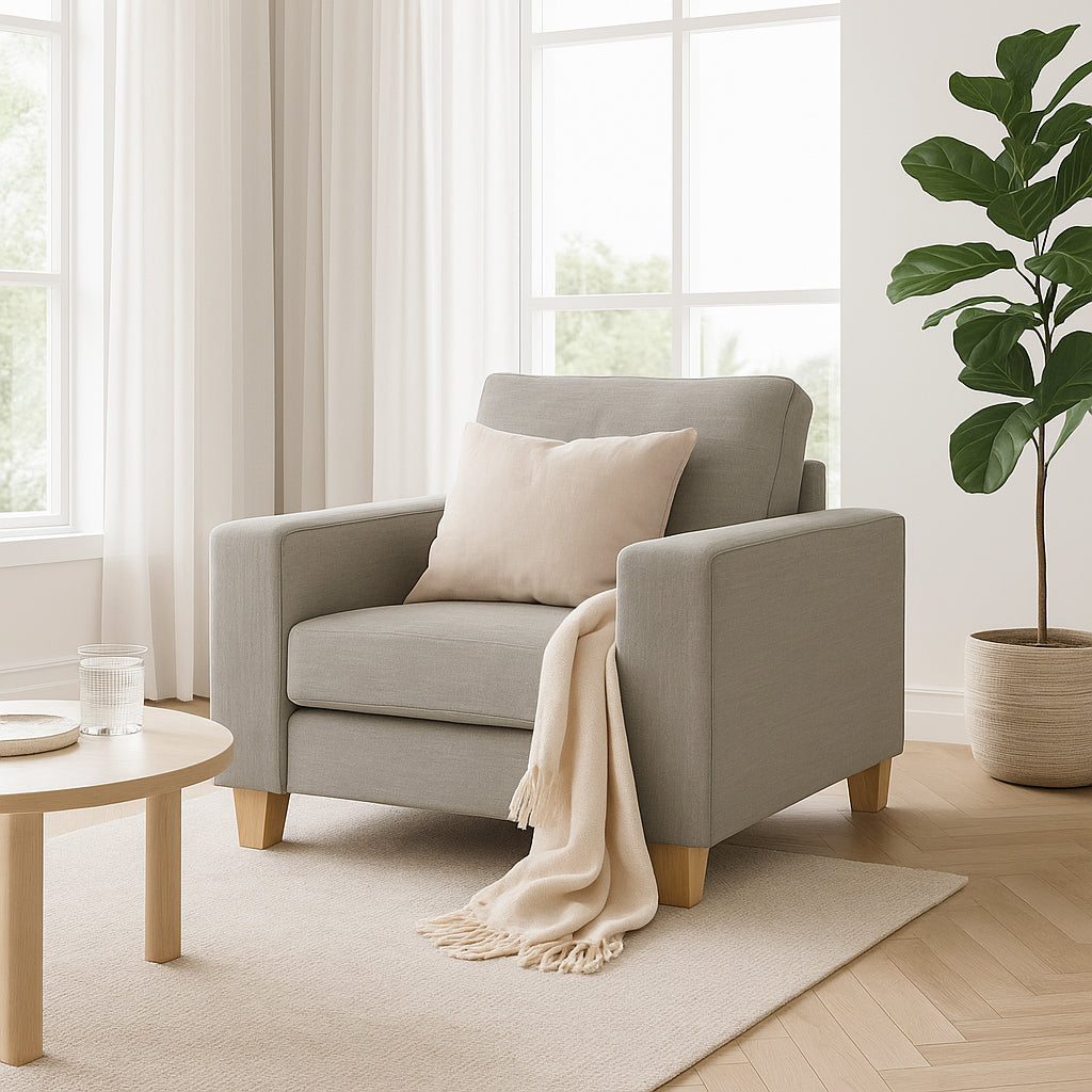 Avoca Fabric Armchair-Limestone