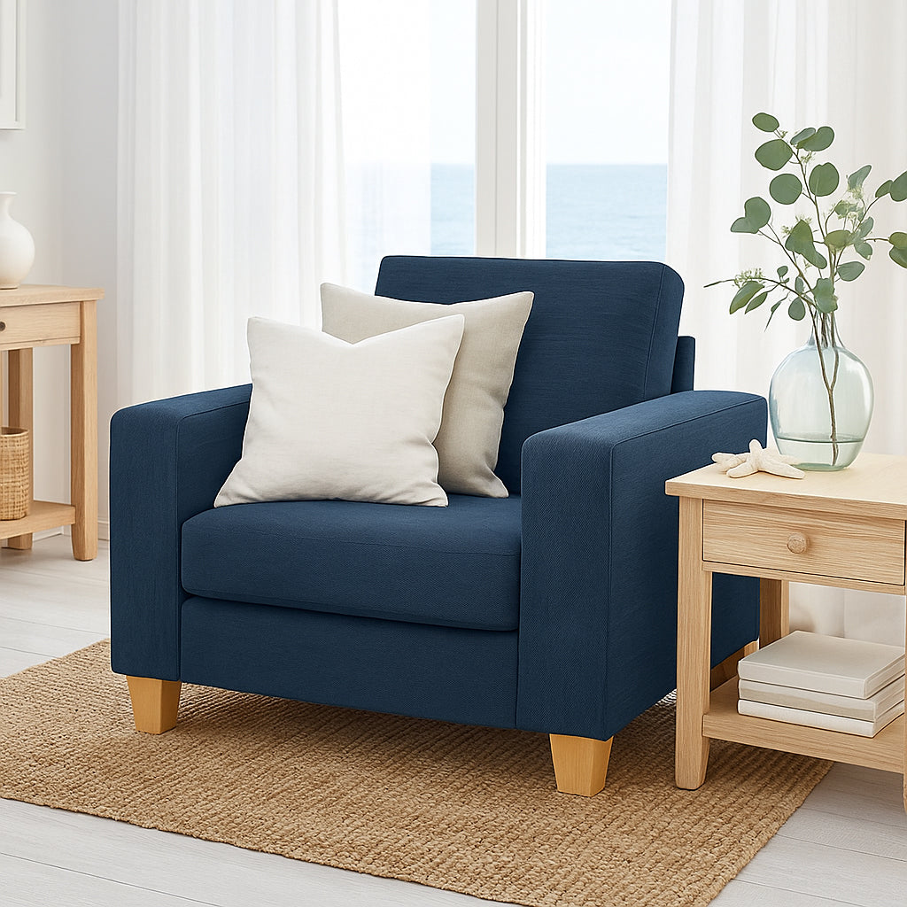 Avoca Fabric Armchair-Ocean