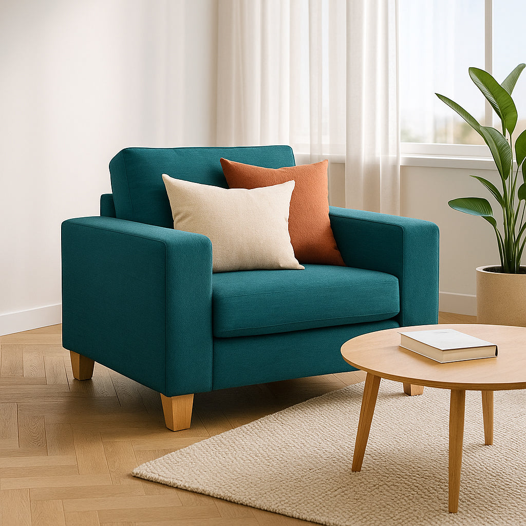 Avoca Fabric Armchair-Peacock