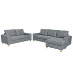 Avoca 3.5 Seater Chaise + 2.5 Seater Fabric Sofa Set
