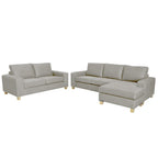 Avoca 3.5 Seater Chaise + 2.5 Seater Fabric Sofa Set
