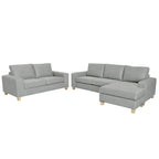 Avoca 3.5 Seater Chaise + 2.5 Seater Fabric Sofa Set