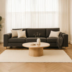 Avoca 3 Seater Fabric Sofa-Charcoal