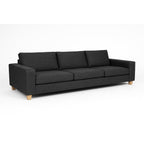 Avoca 3.5 Seater Fabric Sofa-Charcoal