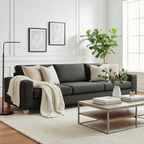 Avoca 3.5 Seater Fabric Sofa-Charcoal