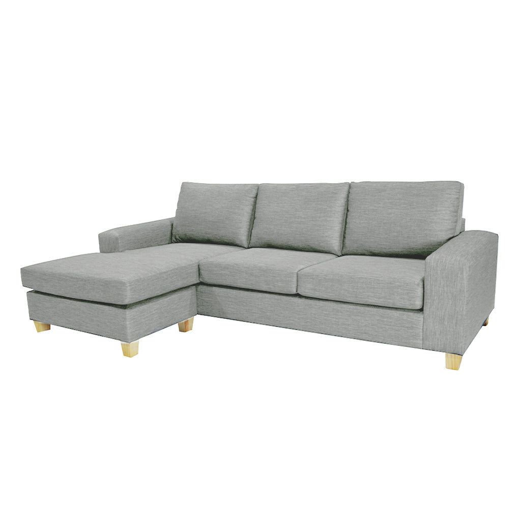 Avoca 3.5 Seater Fabric Sofa with Chaise-Limestone
