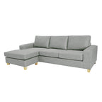 Avoca 3.5 Seater Fabric Sofa with Chaise-Limestone