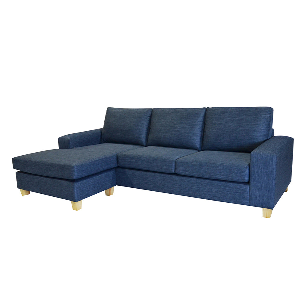 Avoca 3.5 Seater Fabric Sofa with Chaise-Ocean