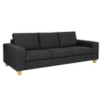 Avoca 3 Seater Fabric Sofa-Charcoal