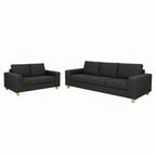 Avoca 3.5 Seater and 2.5 Seater Fabric Sofa Set-Charcoal
