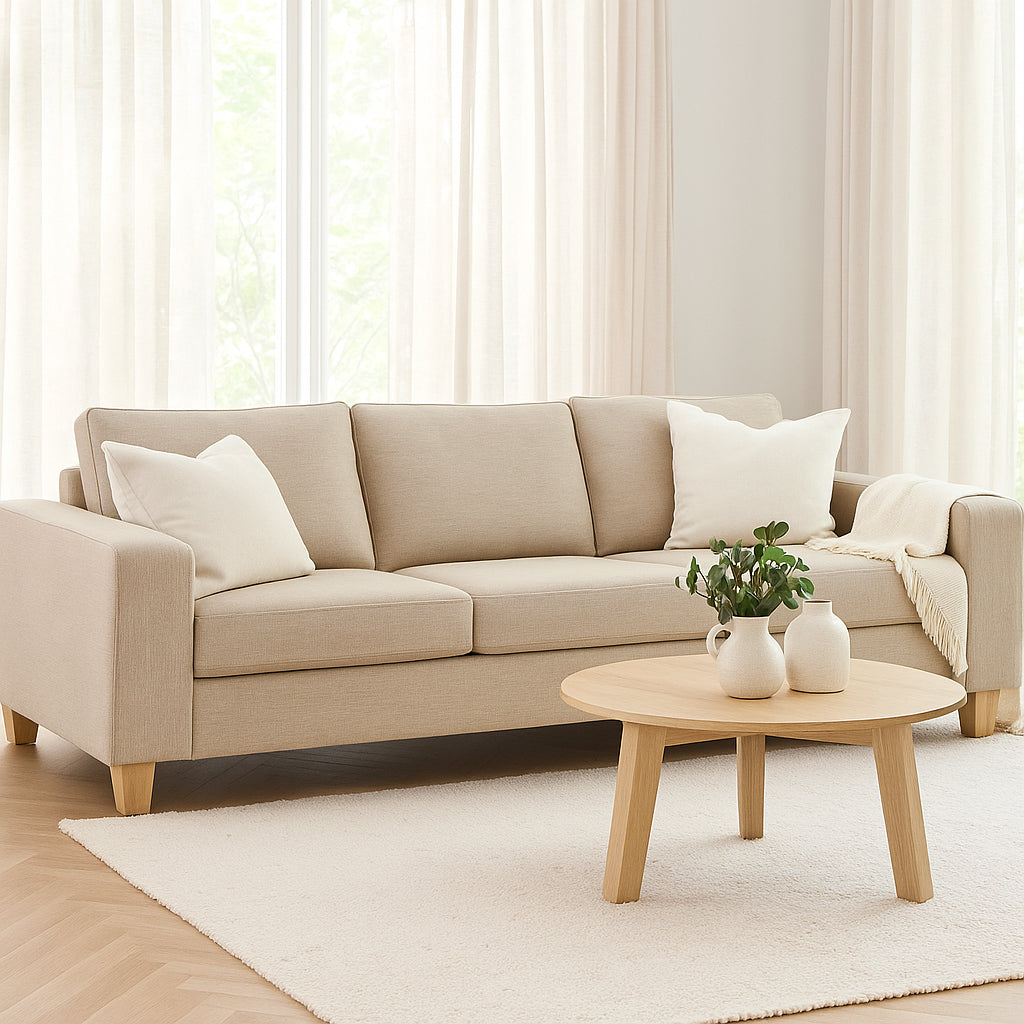 Avoca 3 Seater Fabric Sofa-Driftwood