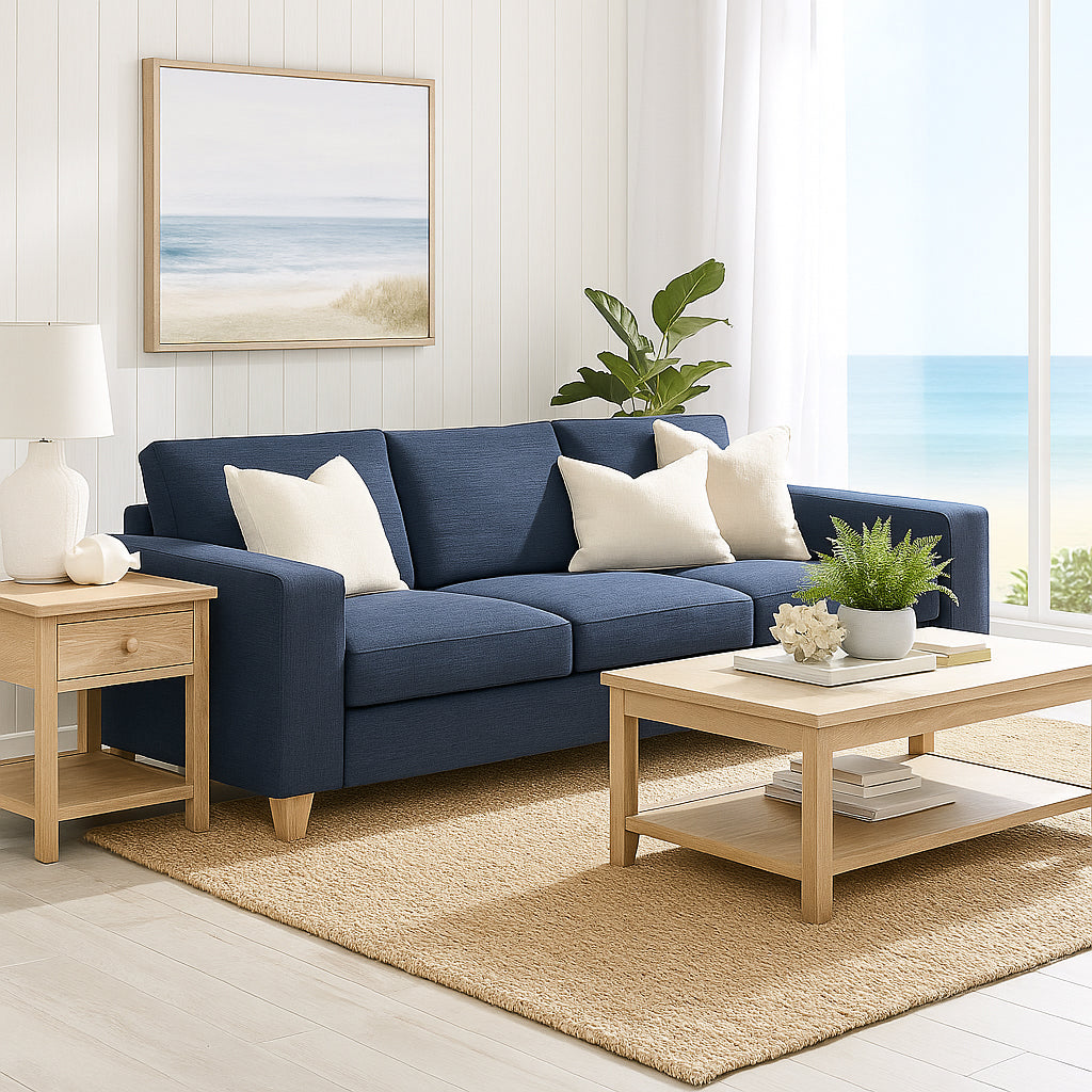 Avoca 3 Seater Fabric Sofa-Ocean