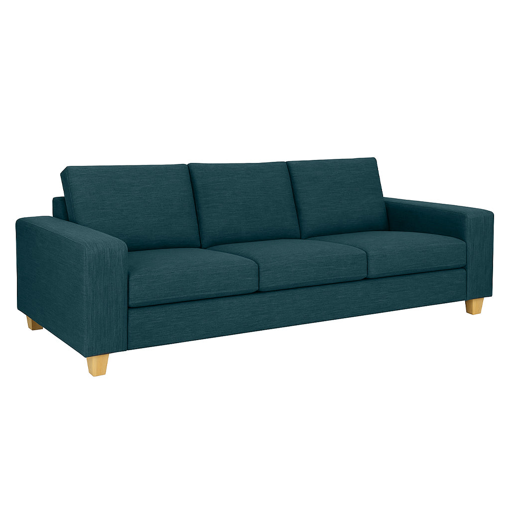 Avoca 3.5 Seater Fabric Sofa-Peacock