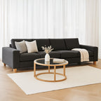 Avoca 4 Seater Fabric Sofa-Charcoal