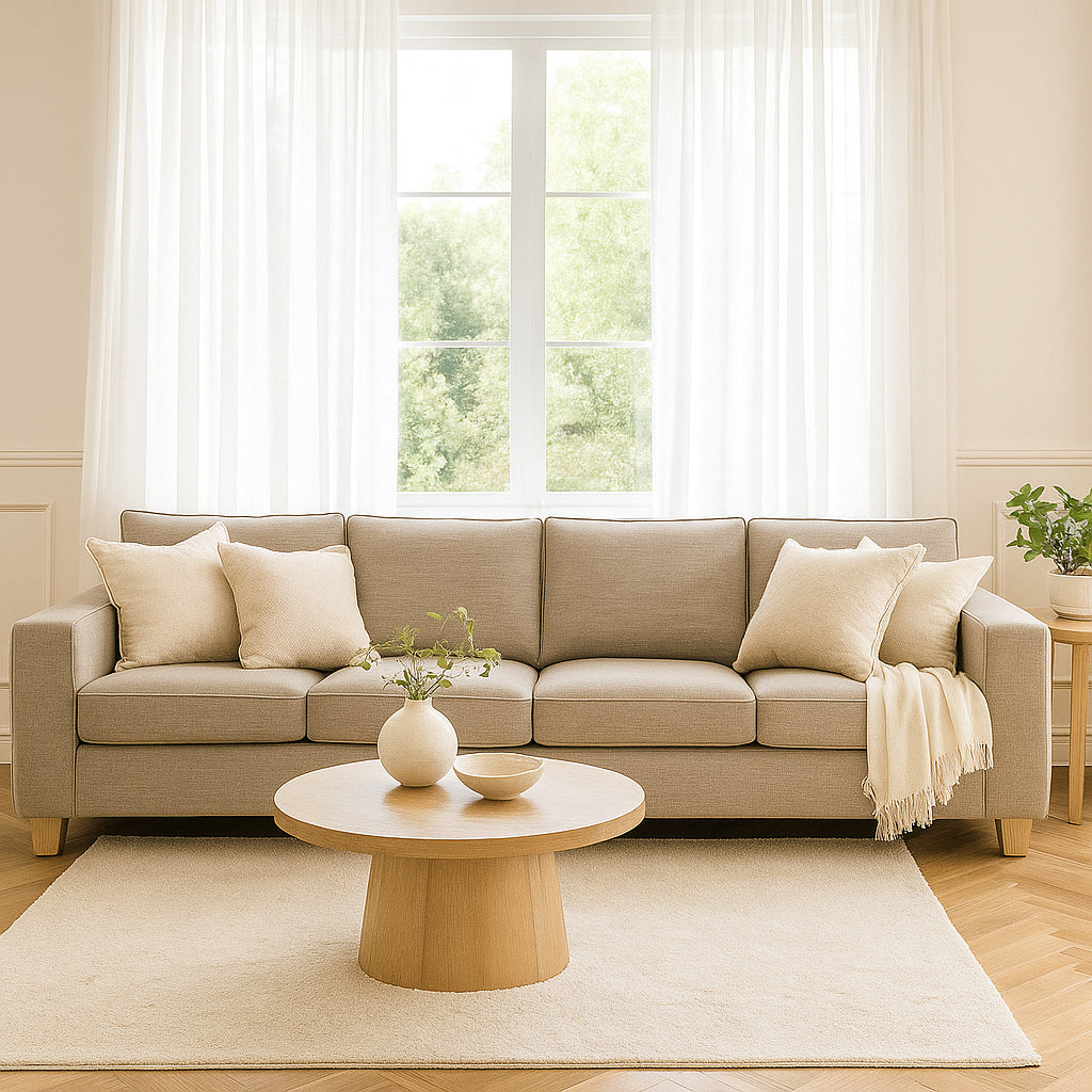 Avoca 4 Seater Fabric Sofa-Driftwood