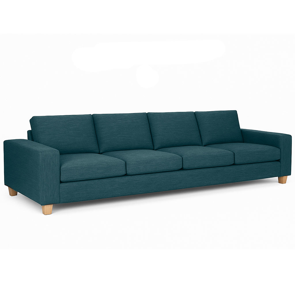 Avoca 4 Seater Fabric Sofa-Peacock