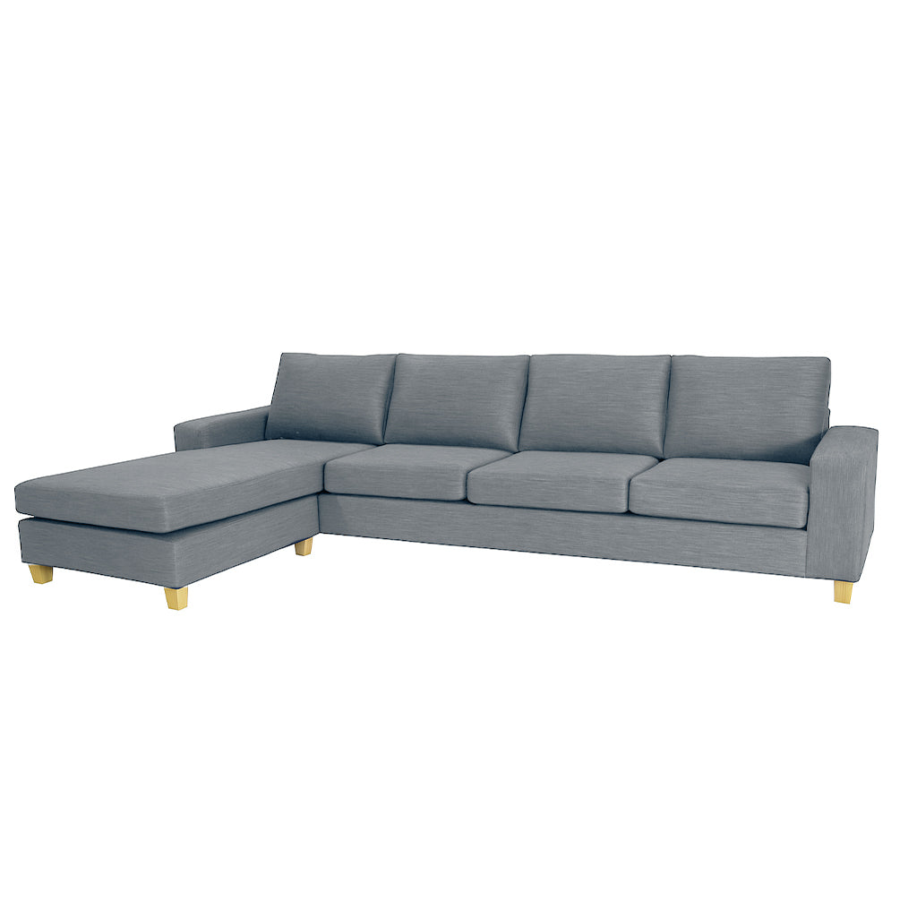 Avoca 4 Seater Fabric Sofa with Chaise-Chisel
