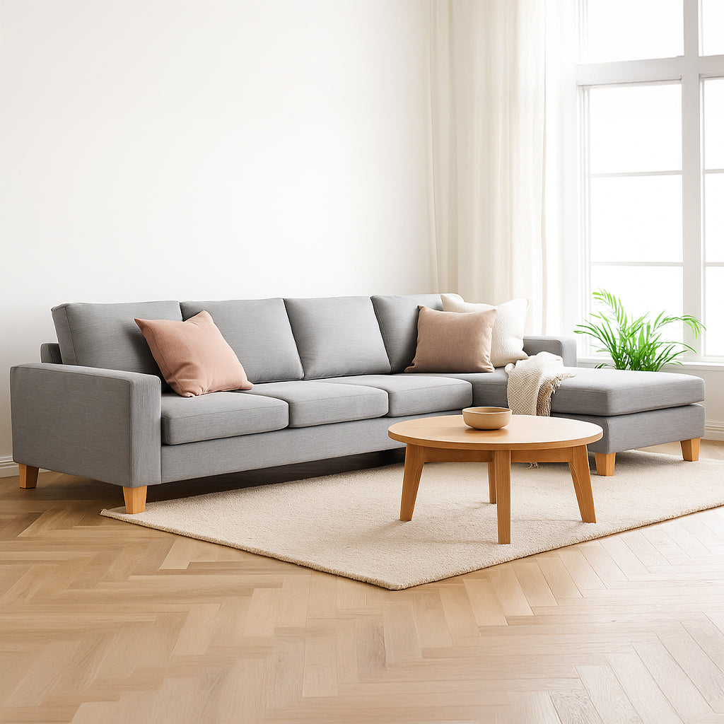 Avoca 4 Seater Fabric Sofa with Chaise-Chisel