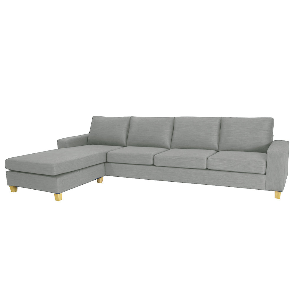 Avoca 4 Seater Fabric Sofa with Chaise-Limestone