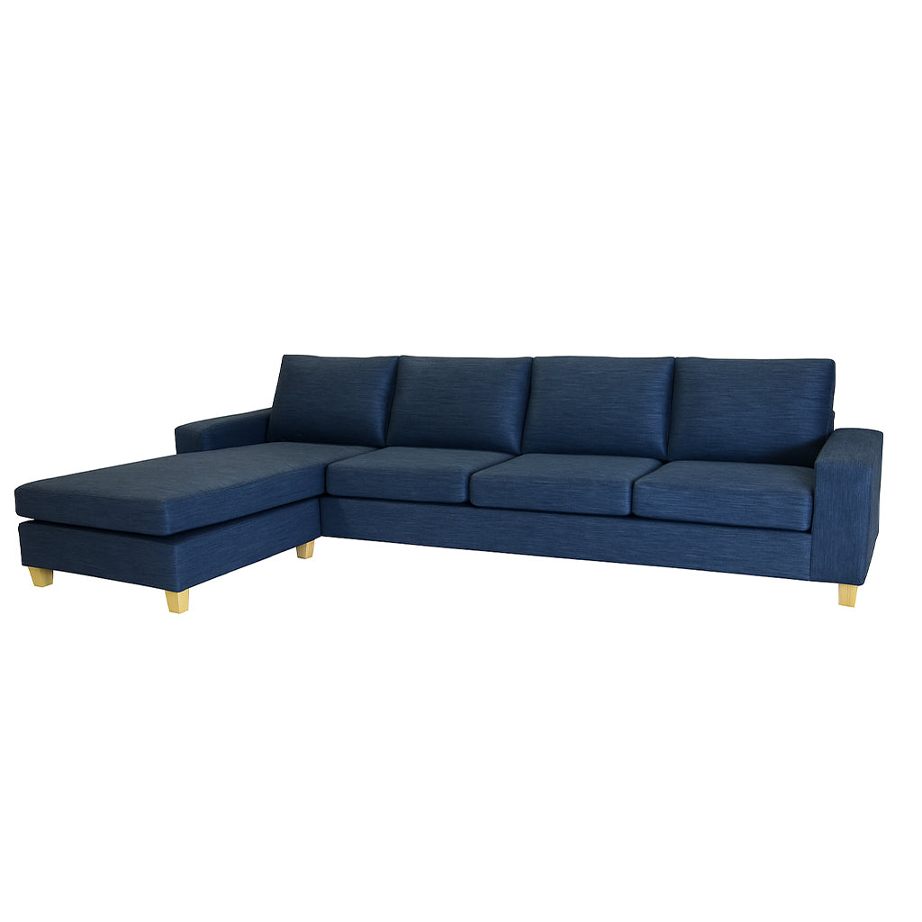 Avoca 4 Seater Fabric Sofa with Chaise-Ocean
