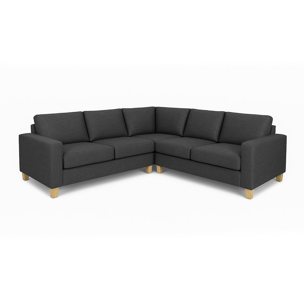 Avoca 5 Seater Fabric Corner Modular-Charcoal