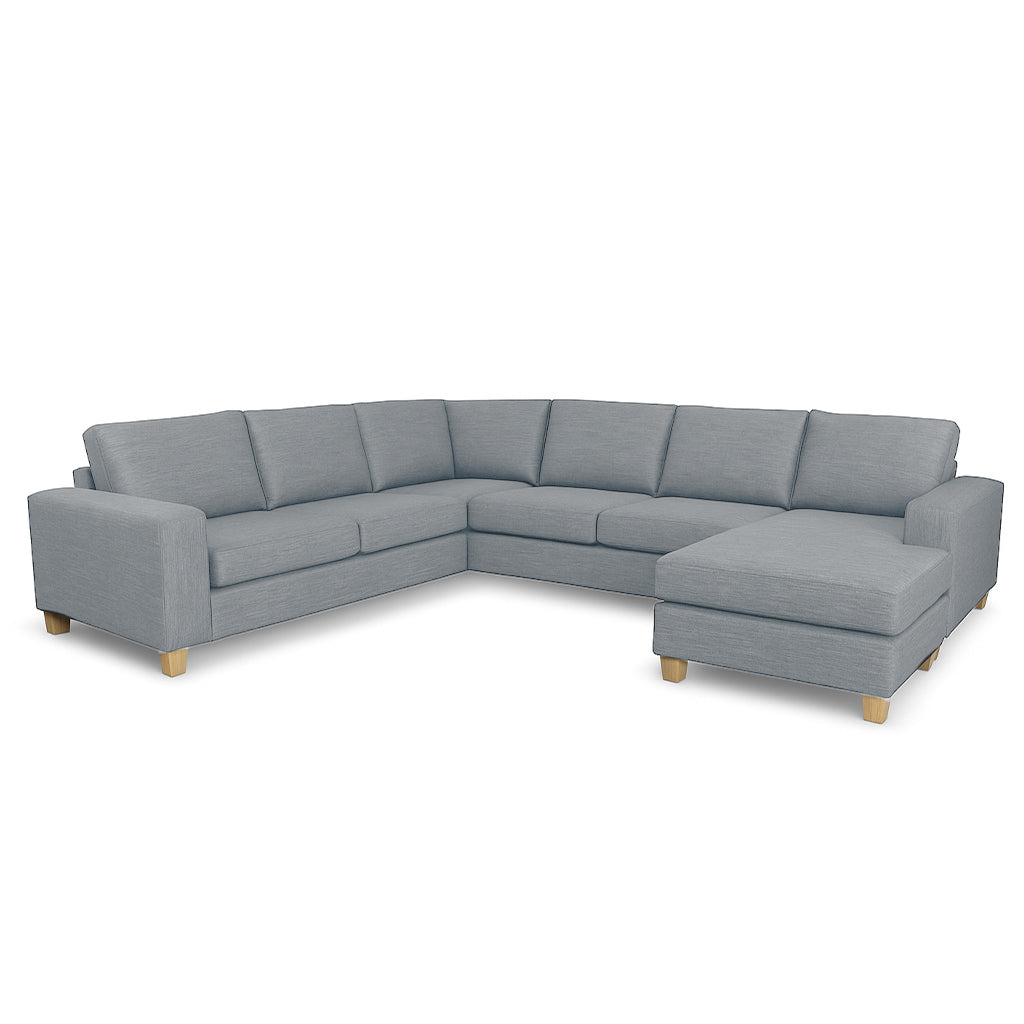 Avoca 5 Seater Fabric Corner Modular-Chisel