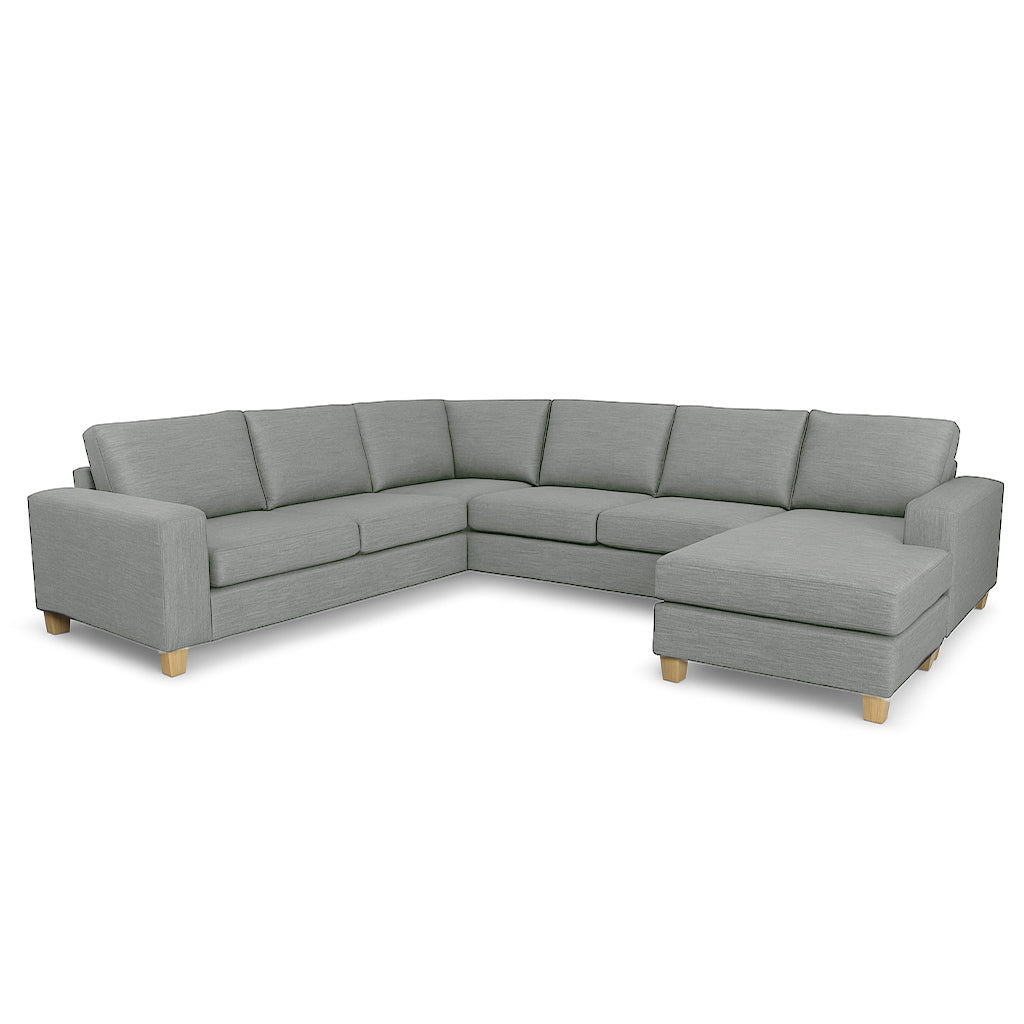 Avoca 6 Seater Fabric Corner Chaise Modular-Limestone