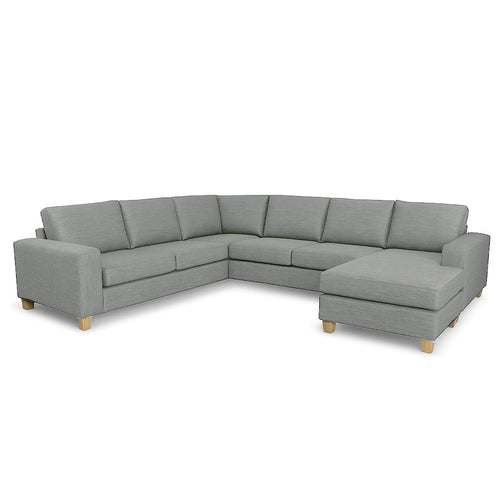 Avoca 6 Seater Fabric Corner Chaise Modular-Limestone