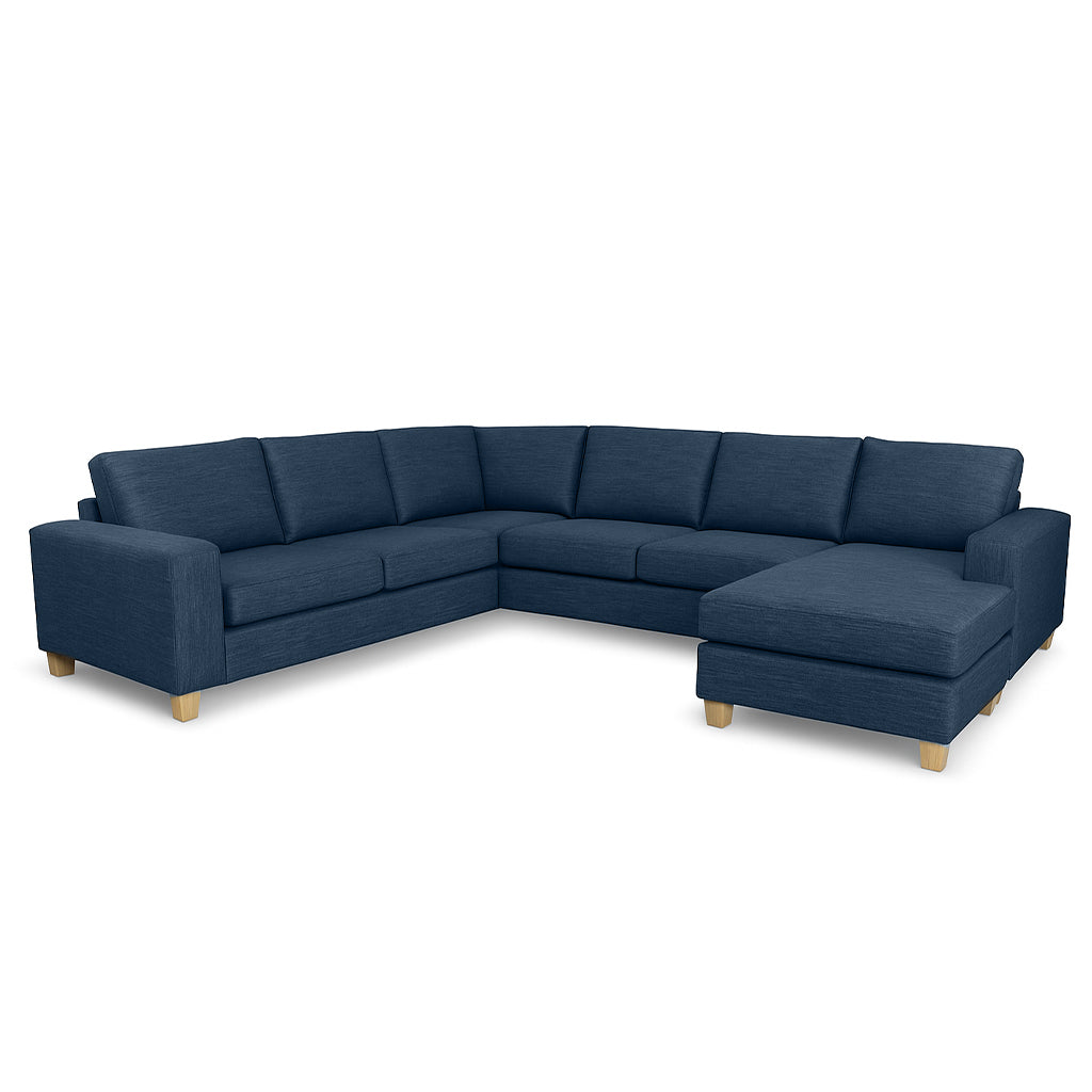 Avoca 6 Seater Fabric Corner Chaise Modular-Ocean
