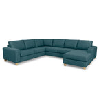 Avoca 6 Seater Fabric Corner Chaise Modular-Peacock