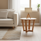 Bondi Round Lamp Table-Clear Lacquer