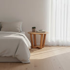 Bondi Round Lamp Table-Clear Lacquer