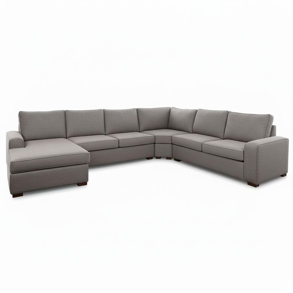 Ballina 6 Seater Fabric Corner Modular with Chaise-Ash Brown